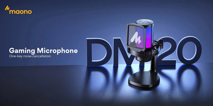 MAONO DGM20 USB Gaming Microphone for PC with RGB Light Noise Reduction Tap-to-Mute Gain Control for Discord Streaming Podcast