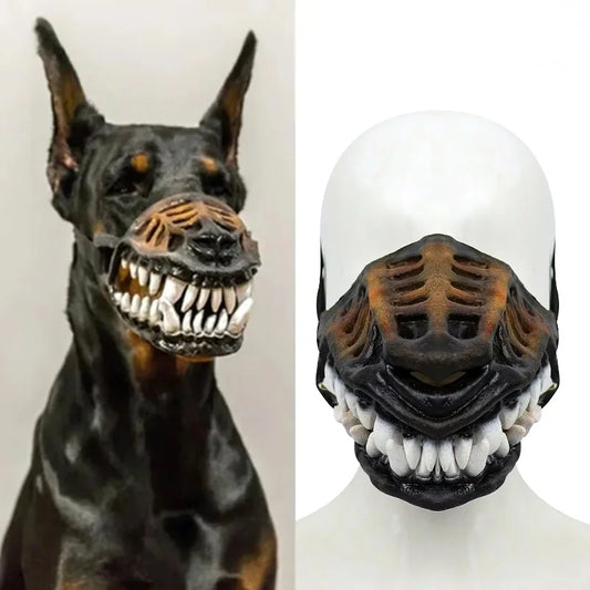 Hundmunskydd i latex - mask för maskerad och cosplay