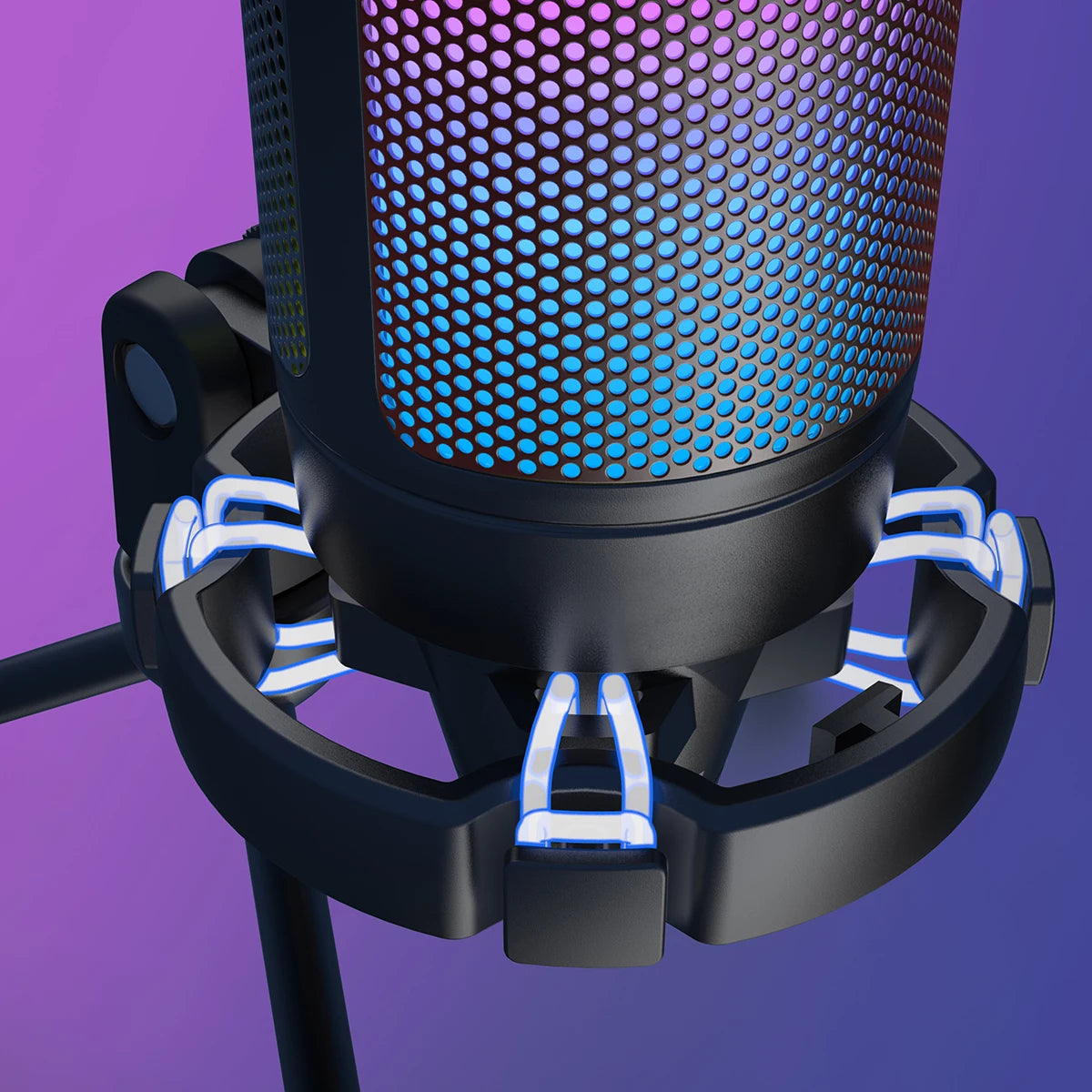 FIFINE AmpliGame A6V USB-mikrofon med RGB och puffskydd