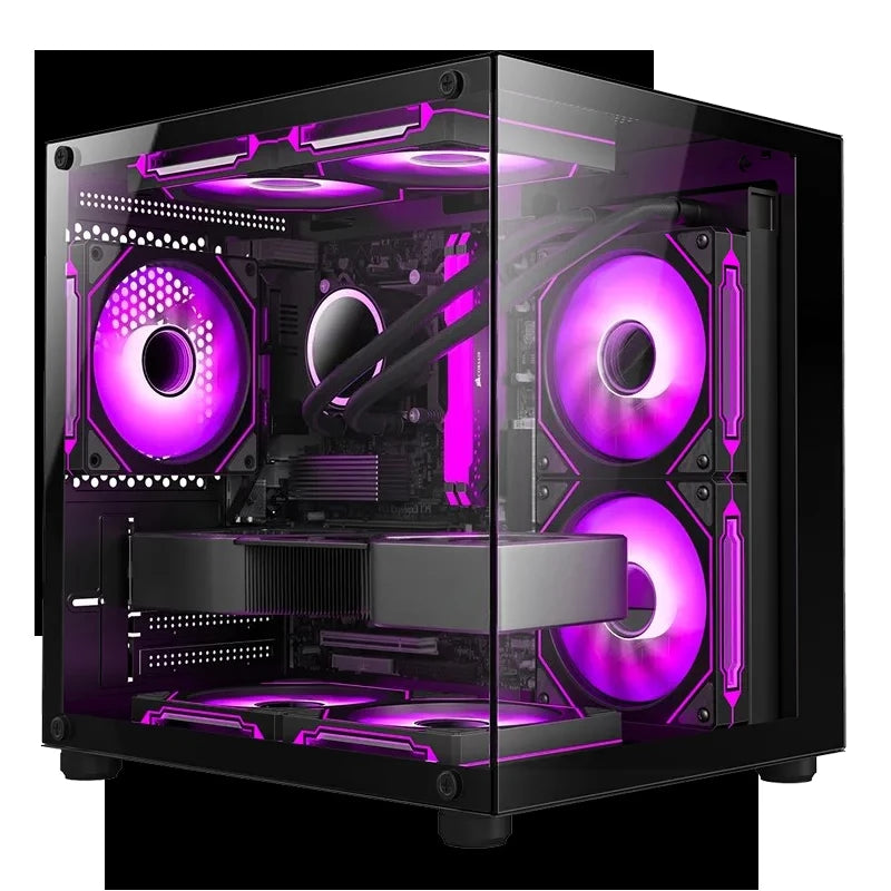S920 Mini Ocean‑Style White M‑ATX PC Chassis Side‑Transparent Panel DIY Desktop Gaming Computer Case