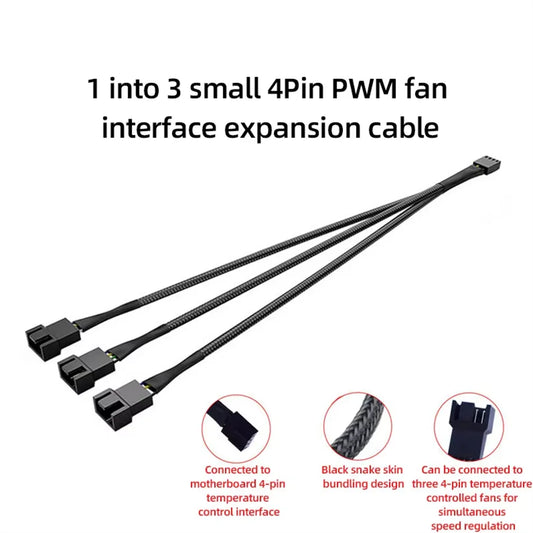 4-pin PWM-fläktkabel och splitter – 1 till 1, 2, 3 eller 4