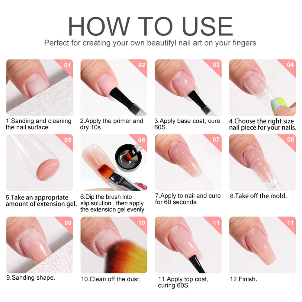 LIMEGIRL 25Colors Poly Extension Nail Gel For Nails Art Acrylic Manicure Design UV Varnishes Semi Permanent Quick Extension Gel