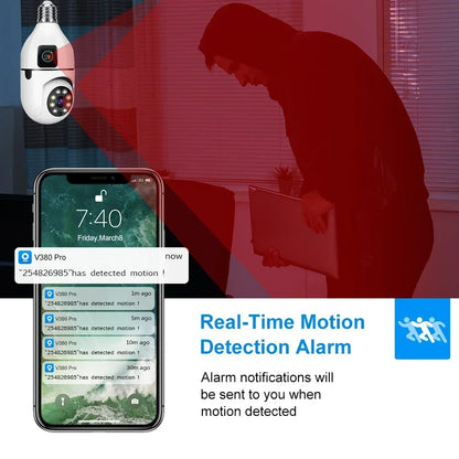 WiFi IP Camera E27 Bulb Cam 8MP Wireless Baby Monitor AI Tracking Security Video Surveillance Pet Cameras 5MP SmartLife Indoor