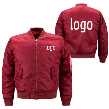 Herr Bombarjacka 2026 – Lös Passform Hip Hop Streetwear Anpassningsbar Logo Plus-Storlek XS–8XL Röd/Navy/Grön/Svart