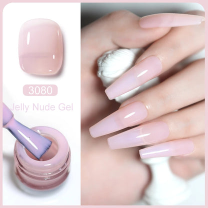 Clou Beaute Transparent French Gel Polish Translucent Nude Pink Red Jelly Glass Milky White Varnish Rainbow Color Nail Art
