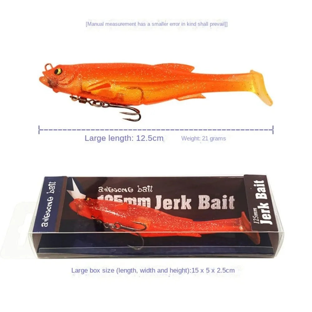 1PC 9cm/9g 12.5cm/21g Zander Pike Fishing Lures Swimbait Paddle Tail Realistic Soft Plastic Lure With Salwater Freshwater Hook