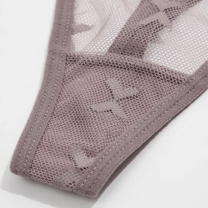 2PCS/Set Mesh G-String Women's Panties Transparent Underwear Women Seamless Thong Female Underpants Intimates Lingerie S-XL