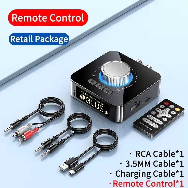 Bluetooth 6.0 Audio Receiver Transmitter With FM, NFC, RCA AUX, USB TF Card Playback For Home Stereo Use With Hands-Free Calling