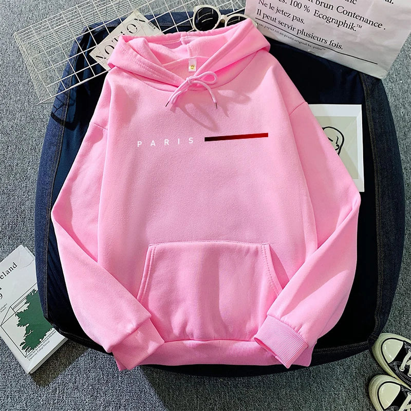 Paris Letter Womens Sweatshirts Printed Home Casual Hoodies Sports Pullover Tops Daily High Quality Woman Clothing Autumn Winter