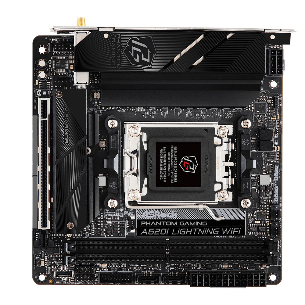 AM5 DDR5 Mini-ITX Motherboard ASROCK A620I LIGHTNING WIFI CPU Ryzen 7 7800X3D 9 7950X 9 7900X 7 7700X 5 8600G 5 9600X M.2 SATA 3
