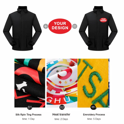 Autumn Men's Stand Up Collar Jacket Custom LOGO Printing Embroidery Company Brand Outdoor Waterproof And Windproof Thin Version