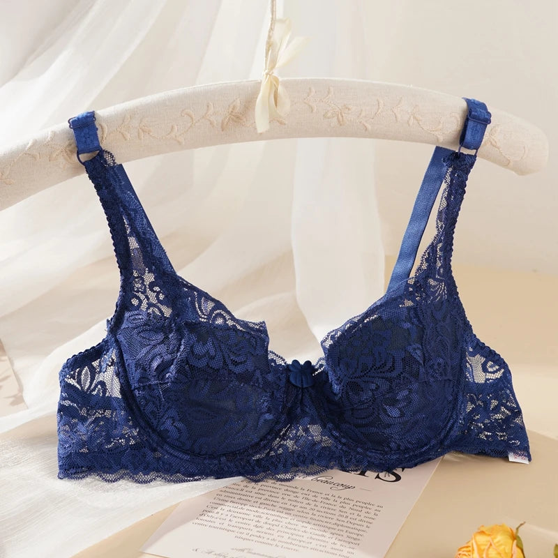 Women's Lace Push Up Bra 32-40 B/C Cup Sexy Hollow Out Bras Plus Size Female  Thin Bralette Embroidery Breathable Underwear