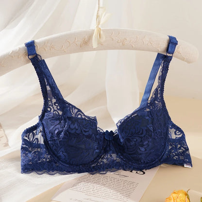 Women's Lace Push Up Bra 32-40 B/C Cup Sexy Hollow Out Bras Plus Size Female  Thin Bralette Embroidery Breathable Underwear
