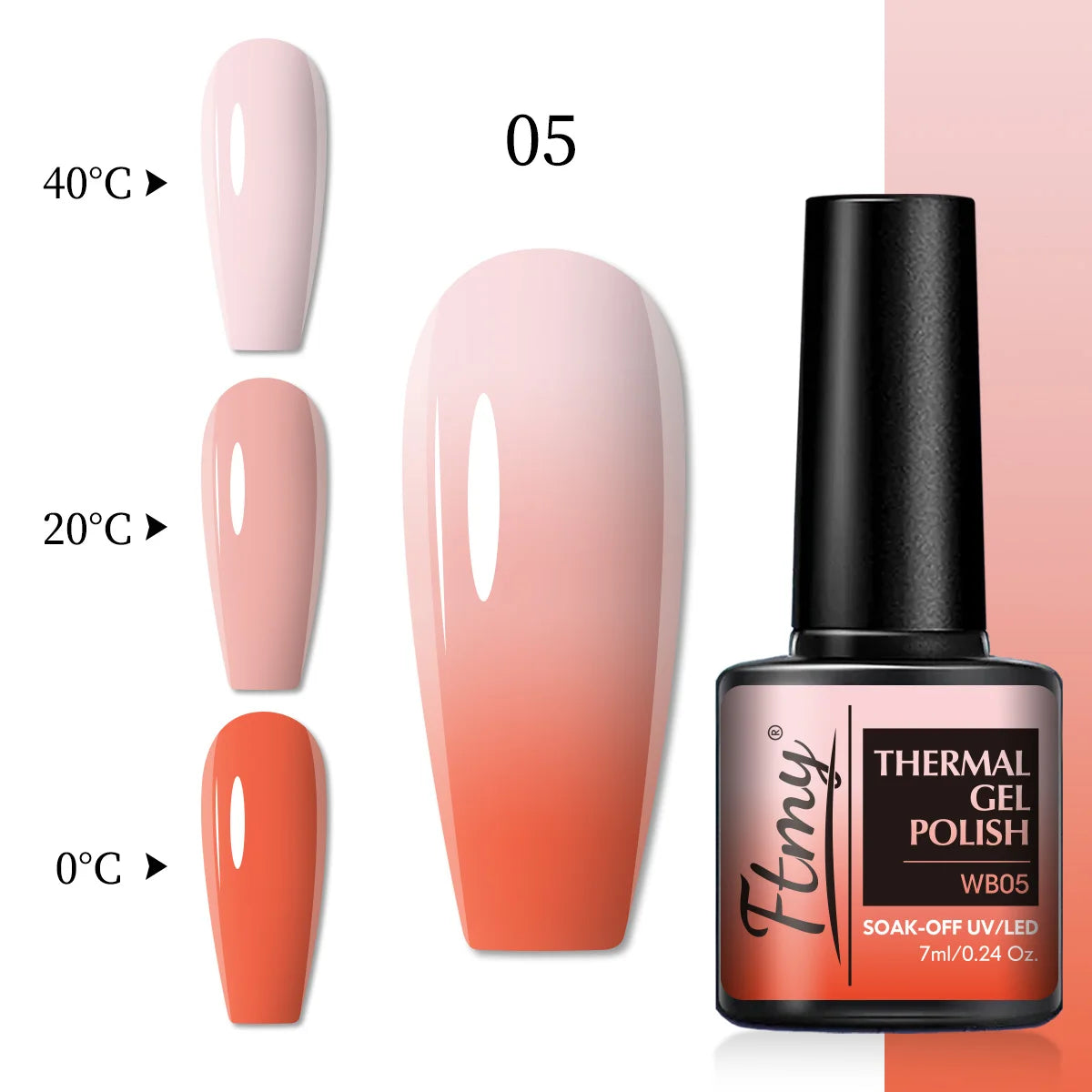Color Changing Gel Nail Polish, Temperature-Sensitive, 7ml, Lead-Free, No Fragrance, Nail Art Manicure Gel Polish For Salon Use