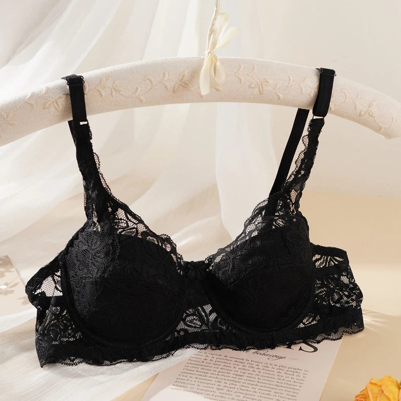 Women's Lace Push Up Bra 32-40 B/C Cup Sexy Hollow Out Bras Plus Size Female  Thin Bralette Embroidery Breathable Underwear