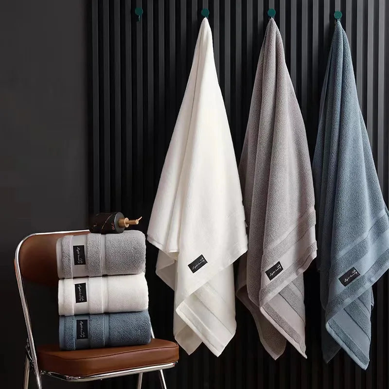 1/2/3pcs Grey Bath Towels Set for Adults - Absorbent Luxury Cotton Towels for Bathroom Home Hotel Beauty Salon Beach Gift Towels