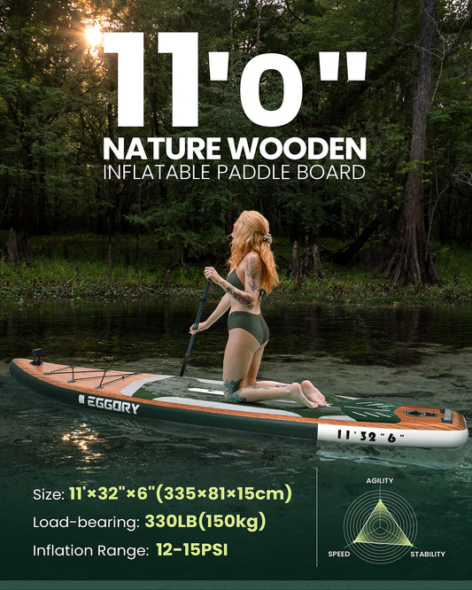 EGGORY 11FT Uppblåsbar SUP-bräda – 335×81×15 cm, Max 150 kg, Komplett Set