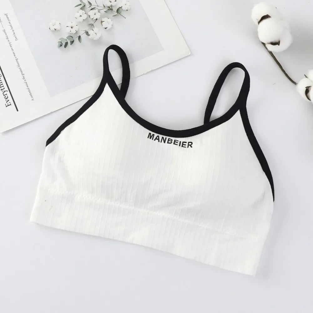 Solid Color Lingerie Wireless Bra Simple Elastic Brassiere for Women Underwear Seamless Bras Sport