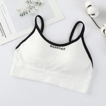 Solid Color Lingerie Wireless Bra Simple Elastic Brassiere for Women Underwear Seamless Bras Sport