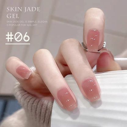 1-24pcs WS Jelly Jade Nude Pink Gel Nail Polish Natural Pink Translucent Color LED UV Gel Soak Off For Home Salon Nail Art DIY