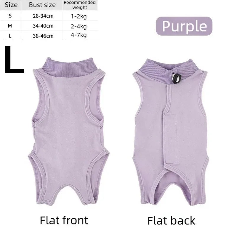 Soft Cat Recovery Vest Anti Licking Kitten Surgery Suit Pet Sterilization Jumpsuit Comfortable Weaning Clothes for Daily Care