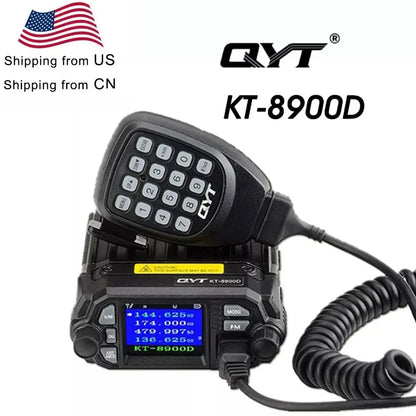 QYT KT-8900D 25W Dual Band Quad Display 136-174&400-480MHz Large LCD Display Mobile Radio KT8900D