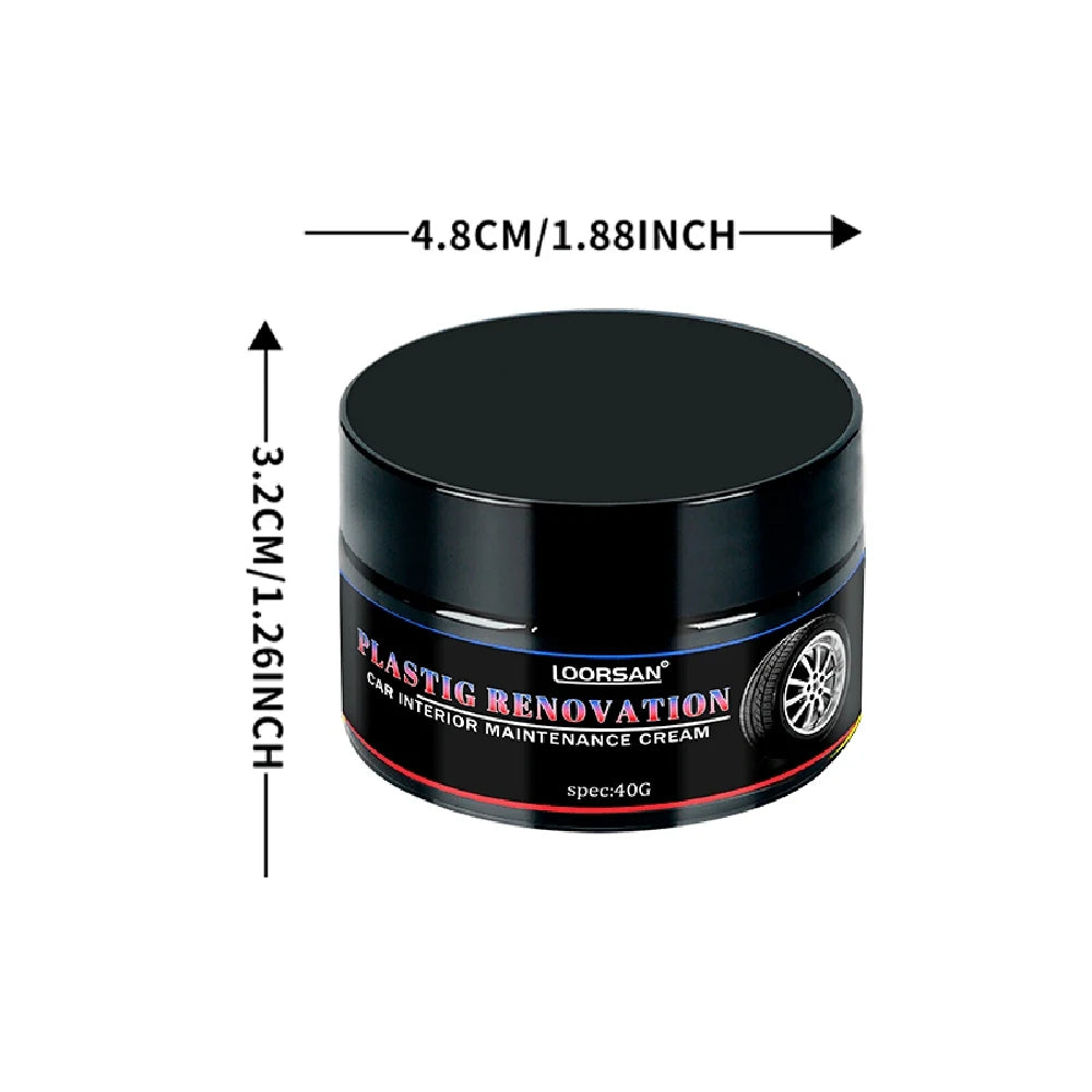 Car Plastic Polish Cream - Interior Restorer, Scratch Remover, Gloss Enhancer, Fading Prevention, Easy Repair Solution 40ml