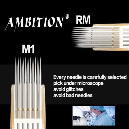 Ambition Glory Tattoo Cartridge Mix Needle 0.25mm 0.3mm 0.35mm Round Liner Shader Magnum Tattoo Needles 1rl 3rl 5rl 7rm 9rm 13rm