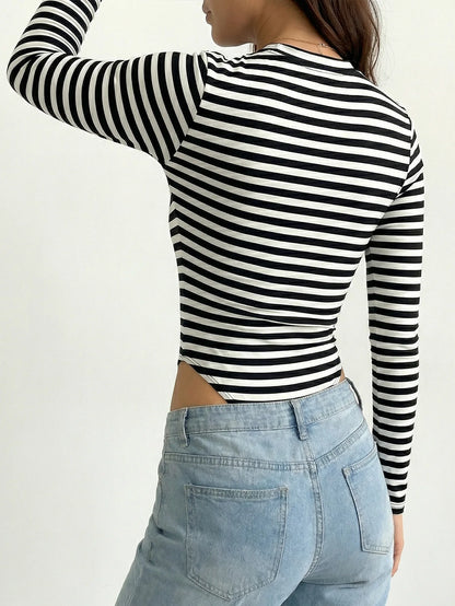 Women's long-sleeved plus-size one-piece dress - fashionable basic style tight-fitting garment - dance outfit one-piece pants