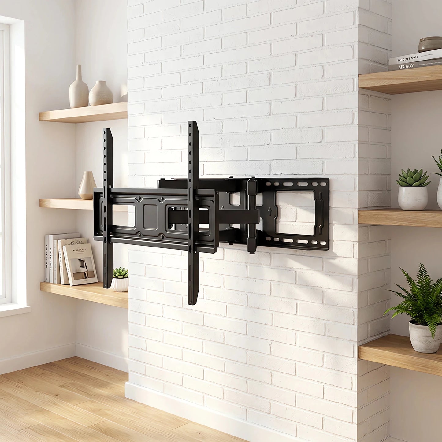 32‑75 Inch TV Wall Mount with Dual Articulating Arm, Tilt +5°/-15° Swivel ±90° Extension 2-15.7", Fits LED LCD OLED Flat Curved Screens, Max 80kg, Wood Stud Concrete Brick Wall, VESA 200x200 to 600x400mm, Easy Installat