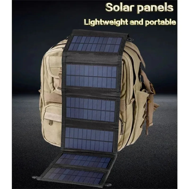High Power 6 Fold Portable Solar Panel 15W Fast Charger USB 5V DC Full Time Mobile Power Supply