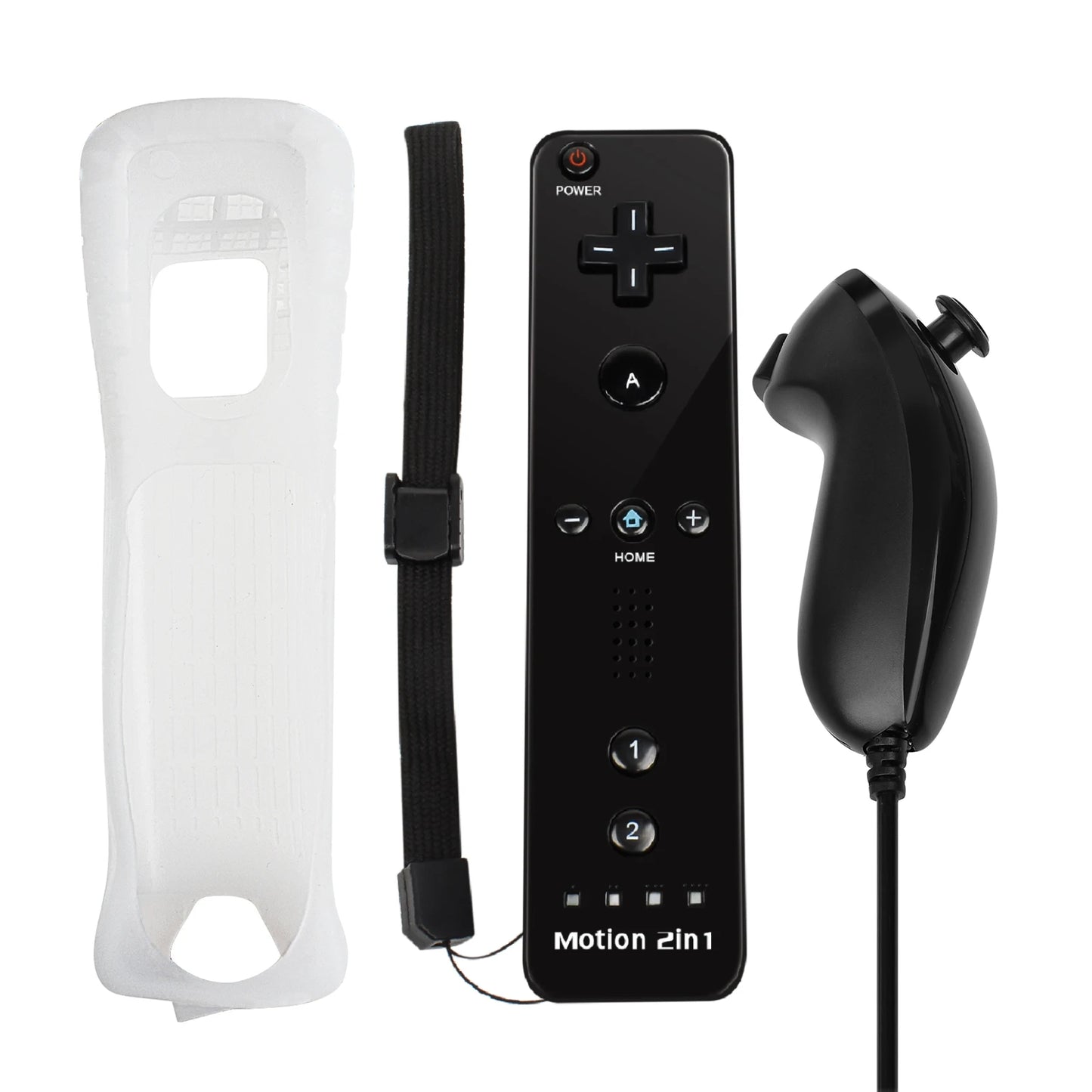 Nintendo Wii Trådlös Handkontroll 2-i-1 – Med/Utan MotionPlus, Silikonskål, Bluetooth, Wii/Wii U/Wii Mini