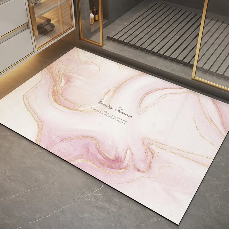 Bathroom Carpet Home Decoration Bath Absorbent Marbling Floor Mat Toilet Rug Doormat Non-slip Foot Mats Alfombra De Baño 양탄자