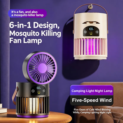 Electric Mosquito Killer Lamp UV Trap Lamp Shock Mosquito/ Desktop Fan/ Lighting lamp 3-In-1 Outdoor Mosquito Zapper Household