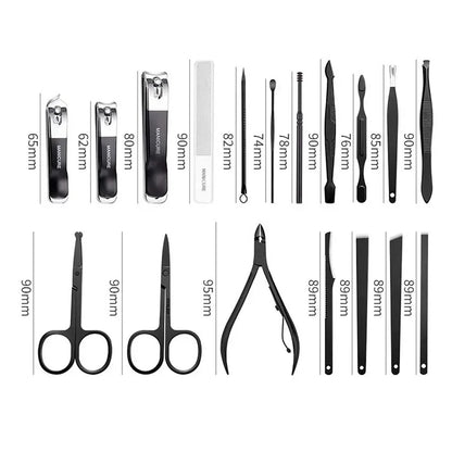 Professional Nail Kit 18 In 1 Manicure Set Nail Clipper Scissors Quality Stainless Steel Personal Care Manicure Complete Kit