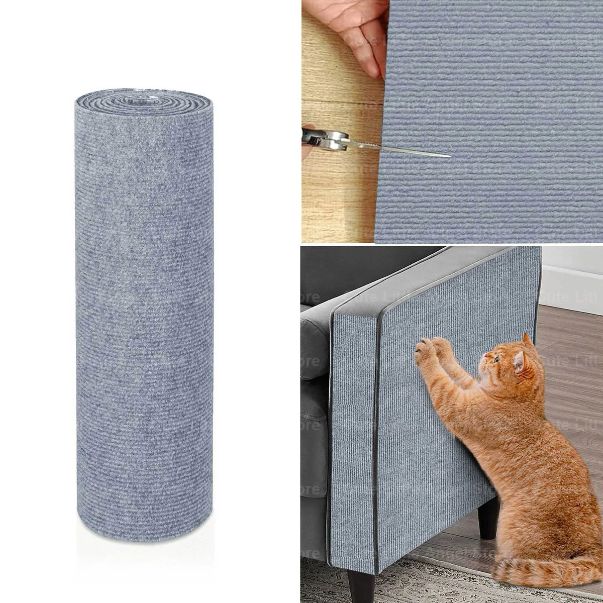 Självhäftande klösmatta för katt 40 × 300 cm – klippbart soffskydd i 7 färger