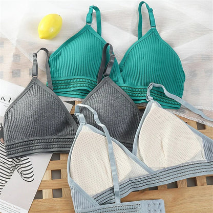 Back Lingerie Wholesale Ladies Autumn Soft Thin Cup Breathable Student Small Chest No Underwire Breast Pad Bra