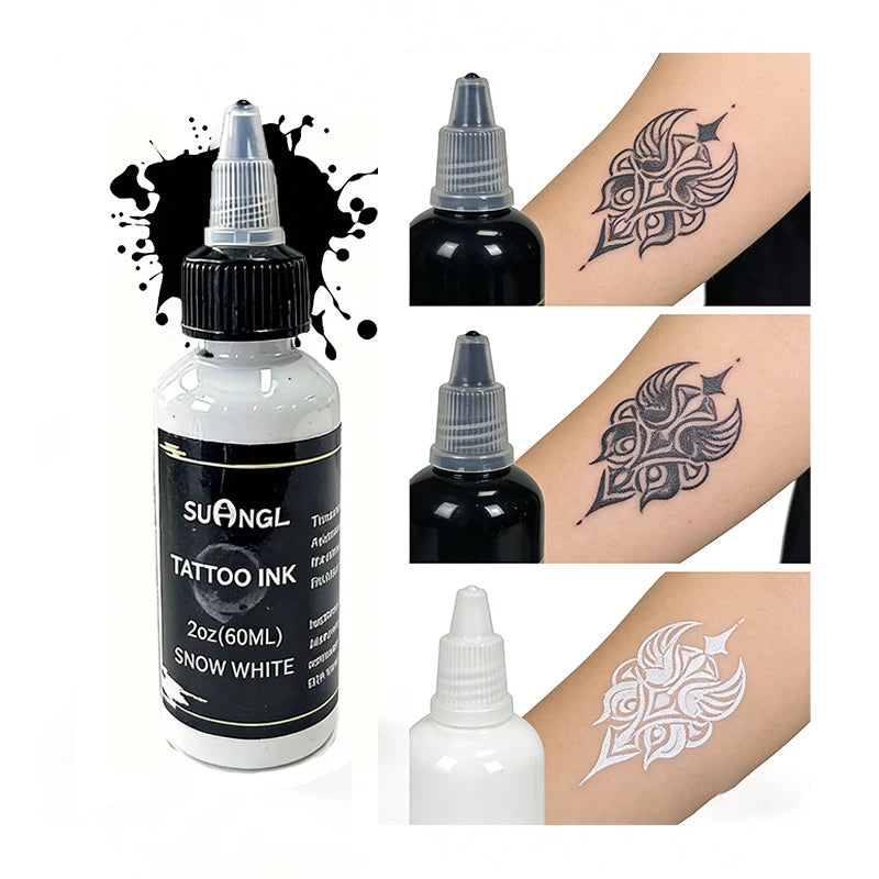 SUANGL Professional Black Tattoo Ink High Saturation Waterproof Permanent Pigment 30ml for Tattoo Studio Tattoo Accessories