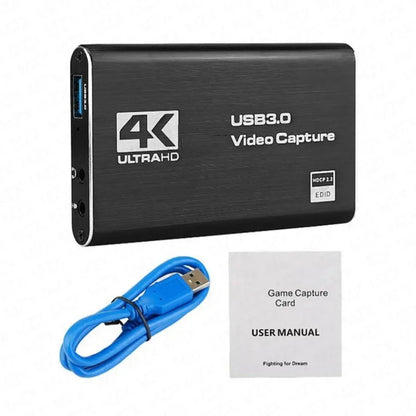 4K USB 3.0 Capture Card – HDMI-inspelningskort för PC, PS4/5, Xbox & OBS Streaming, 1080p/60Hz