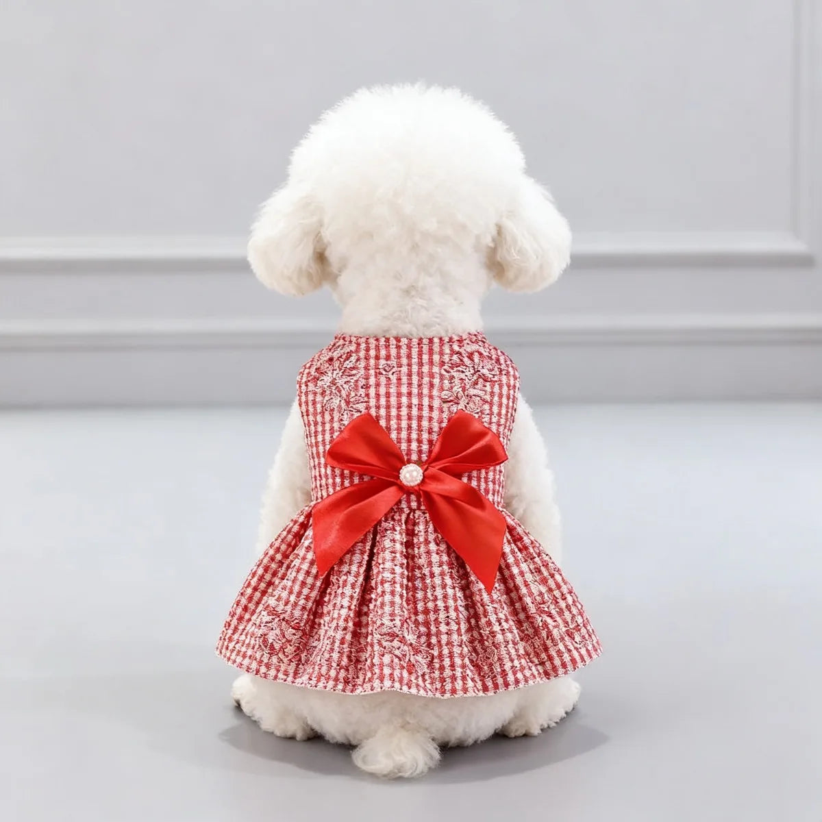 Kawaii Vertical Striped Summer Pet Clothes Soft with Bow Pet Dog Skirt Elastic Thin Dog Princess Dress