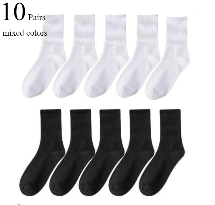 1/510 Pairs Women Solid Color Socks Simple Versatile Fashionable Socks Antibacterial Odor Resistant Breathable Comfortable Socks