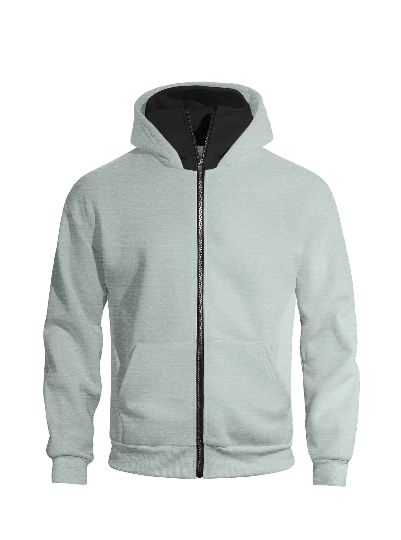 Autumn Men's Double-Layer Hooded Zip-Up Sweatshirt, Loose Casual Fit with Front Pockets, Ideal for Outdoor and Streetwear Style