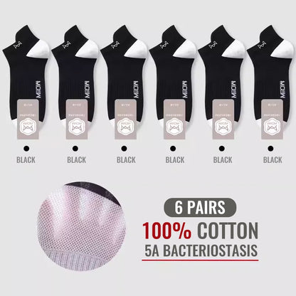 MiiOW Herr Ankelstrumpor 100% Bomull – 6- eller 12-pack, Deodorant, Antibakteriell, Hälskydd
