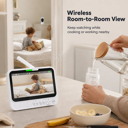 MvpSecam babyvakt med kamera och 7-tumsskärm – utan Wi-Fi