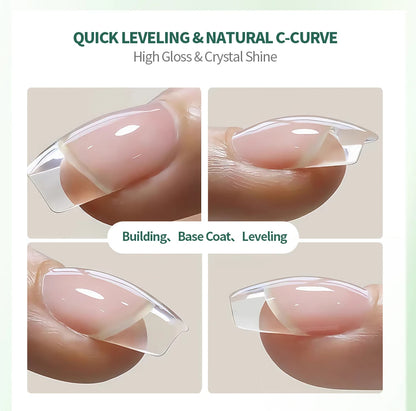 Nailpop Builder Nail Gel 4 Colors Base Coat Strengthener Thickening Extension Rhinestone Glue Gel Polish Brush in Bottle 15ml