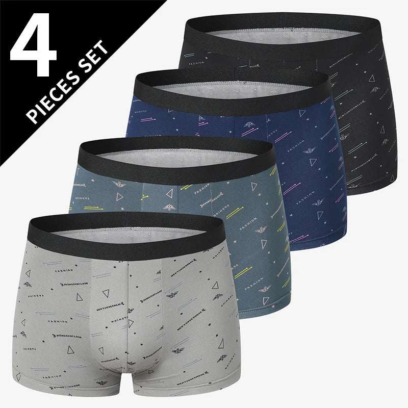 Herr Boxershorts 4/5-pack – Tryckta Plus Size Europeisk Storlek, Dubbel Användning Badshorts