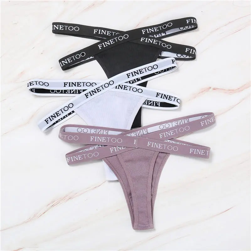 3-pack stringtrosor med korsade sidoband i bomull, M–XL