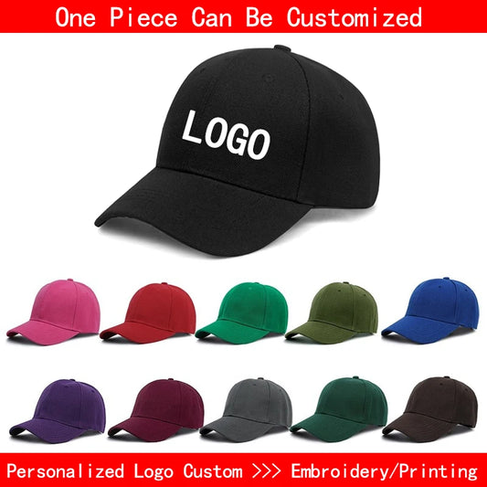 Custom Baseball Caps Hat Custom Logo Men's Cap Hip Hop Snapback Adjustable Embroidery Print DIY Team Logo Designer Baseball Caps