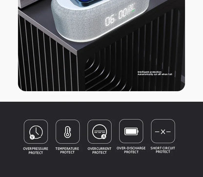 Wireless Charger Pad Phone Alarm Bedroom Lamp Night Light Desktop Clock Thermometer For iPhone 17 16 15 14 13 Fast Charging Dock