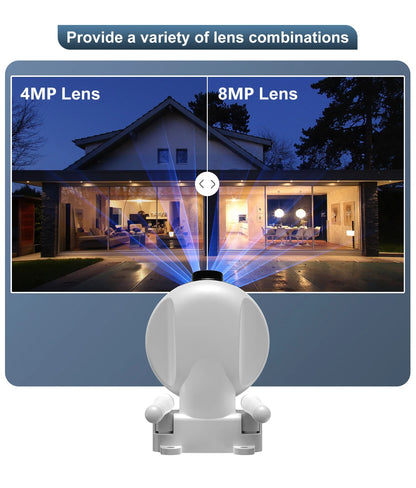 8MP Wifi Wireless Security Surveillance PTZ Camera 2 Lens 8X Zoom Camera 5MP Tracking Two-way Audio Night Color Pet Baby Monitor